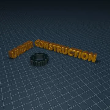 Under construction text and gear wheel - 3d illustration Stock Illustration
