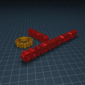 Under construction text and gear wheel - 3d illustration Stock Illustration