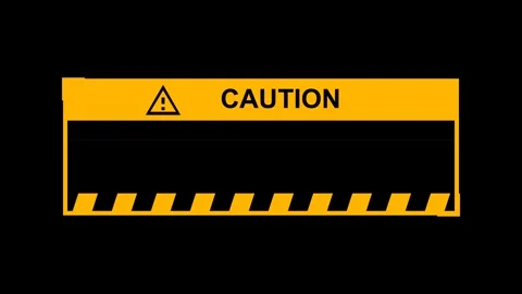 Under construction text caution warning banner with hazard stripes on black Stock Footage 345565645