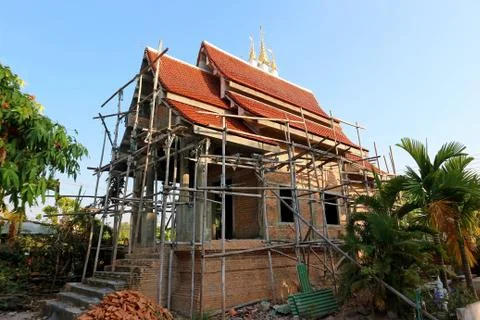 Under Construction Thai Buddhist Temple Stock Photos