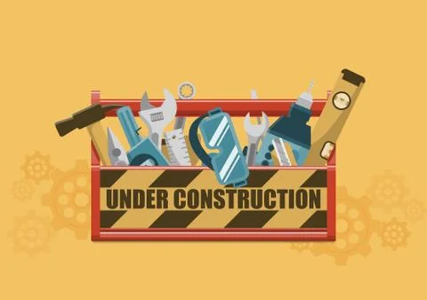 Under construction toolbox Stock Illustration