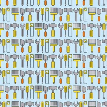 Under construction tools instrument equipment seamless pattern Stock Illustration