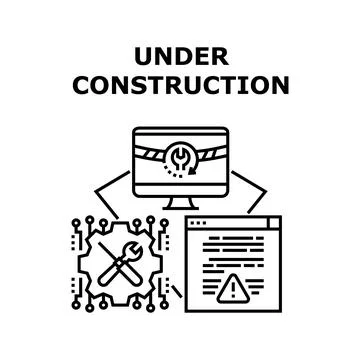 Under Construction Vector Concept Illustration Illustrazione stock