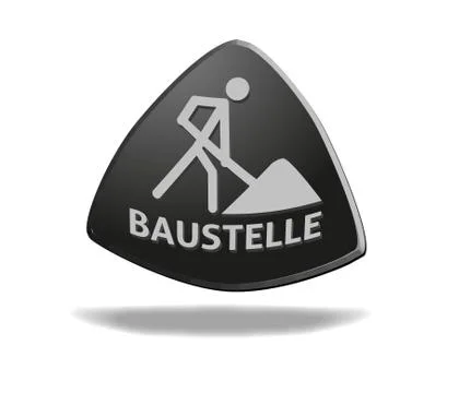 Under construction vector shield site warning sign Stock Illustration