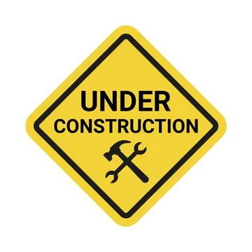 Under construction vector sign on white background Stock Illustration