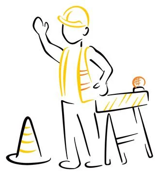 Under construction warning Stock Illustration