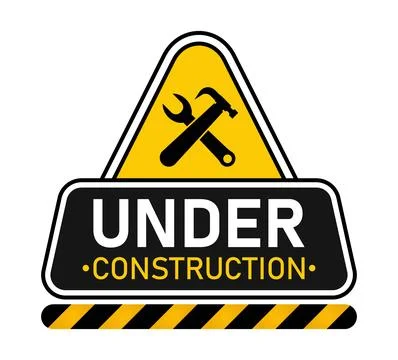 Under Construction Warning Sign Vector Illustration Isolated on White Backg.. Stock Illustration