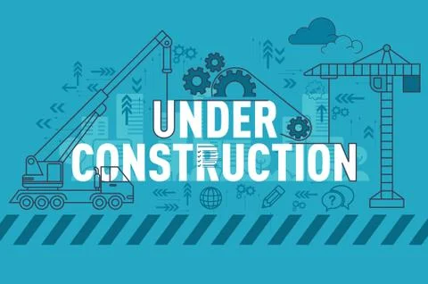 Under Construction website banner design concept Stock Illustration