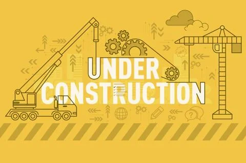 Under Construction website banner design concept Stock Illustration