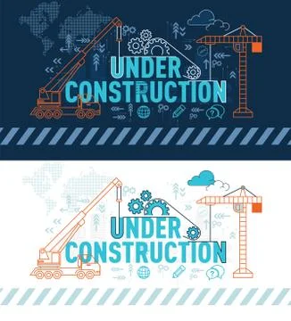Under Construction website banner design concept Stock Illustration