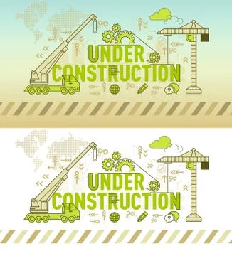 Under Construction website banner design concept Illustrazione stock