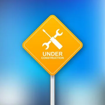 Under construction website page. Border stripe web. Vector stock illustration. Stock Illustration