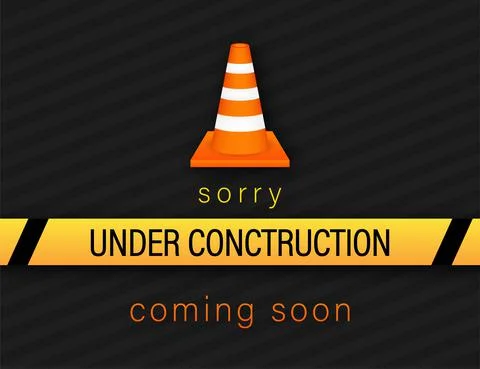 Under construction website page. Border stripe web. Vector stock illustration. Stock Illustration