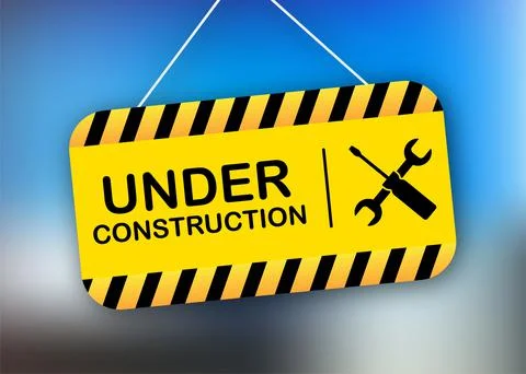Under construction website page. Border stripe web. Vector stock illustration. Stock Illustration
