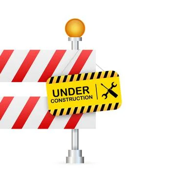 Under construction website page. Border stripe web. Vector stock illustration. Stock Illustration