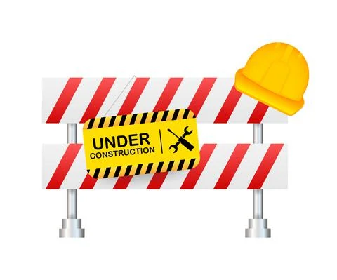 Under construction website page. Border stripe web. Vector stock illustration. Stock Illustration