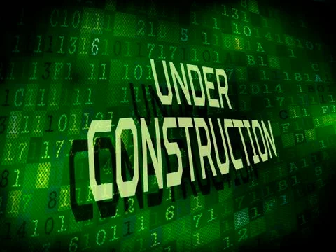 Under construction words isolated on digital background 스톡 일러스트