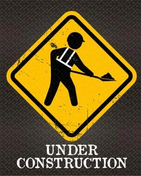 UNDER CONSTRUCTION WORKER ICON Stock Illustration
