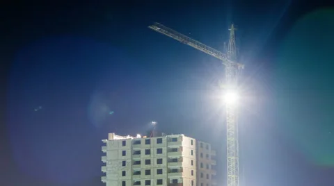 Under counstruction at night time lapse Stock Footage 43167562