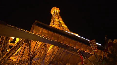 Under the Eiffel Tower of Las Vegas, Nevada Stock Footage 46960496