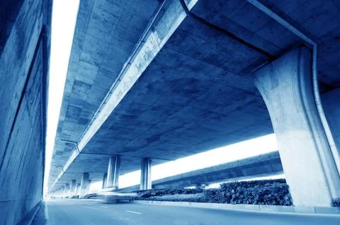 Under elevated road Stock Photos