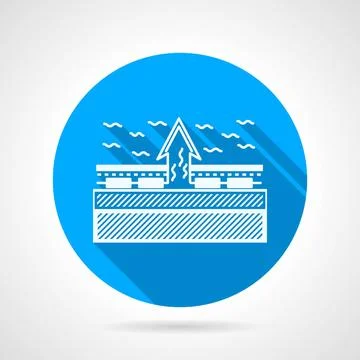 Under floor heating flat vector icon Circle blue flat vector icon with whi... 写真素材