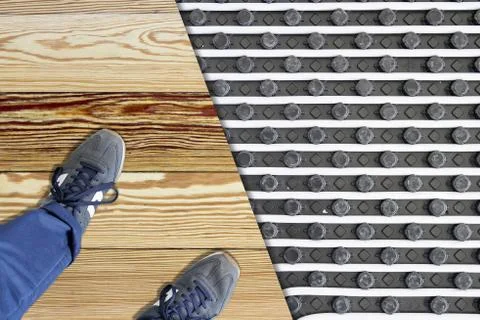 Under floor heating system Stock Photos