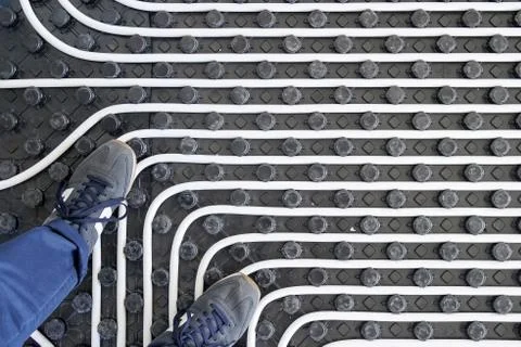 Under floor heating system Stock Photos