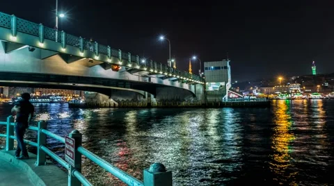 Under the Galata Bridge Video stock 46965577