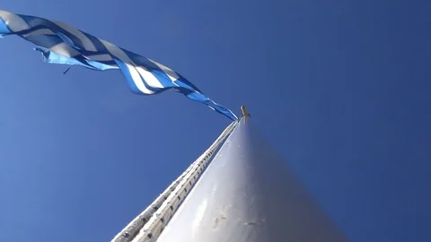 Under the Greek Flag Stock Footage 70949564