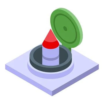 Under ground nuclear weapon icon isometric vector. Chemical hazard Stock Illustration