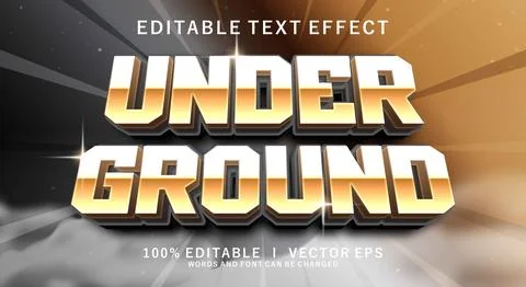 Under ground vector text effect with modern style design Stock Illustration