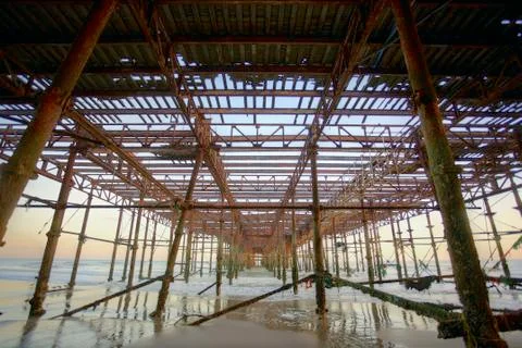 Under Hastings Pier Stock Photos