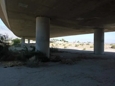 Under a highway bridge Stock Photos