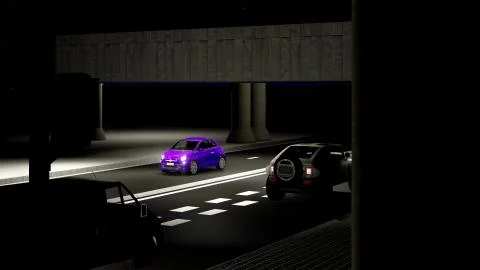 Under the highway. Urban scene Stock Illustration