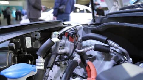 Under the hood of an electric car Stock Footage 106924994