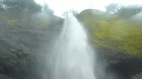 Under Large Waterfall 1 Stock Footage 874637