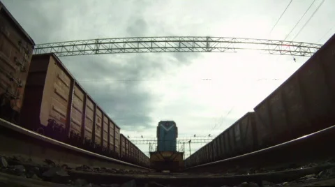 Under locomotive 2 Stock Footage 787356