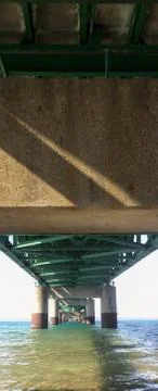 Under the Mackinac Bridge Stock Photos