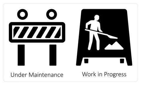 Under Maintenance and Work in Progress Stock Illustration