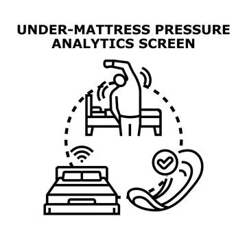 Under mattress pressure analytics for remote monitoring Illustrazione stock