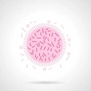 Under the microscope flat color design vector icon Stock Illustration