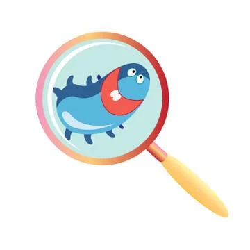 Under a microscope Illustrazione stock