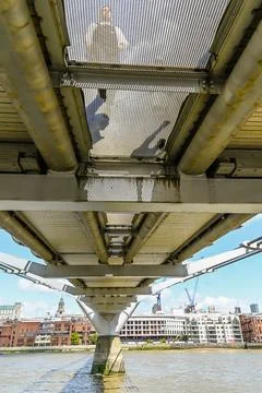 Under Millennium Bridge Stock Photos