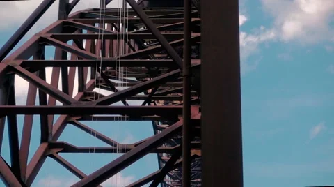 Under The New River Gorge Bridge Slider Shot Stock Footage 66689291
