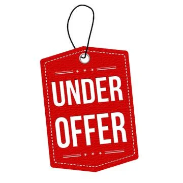 Under offer label or price tag Stock Illustration