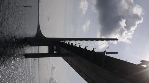 Under the Oresundsbron Bridge Stock Footage 314345561