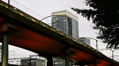 Under the overpass on the Tokyo subway Stock Footage 42274640