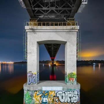 Under The Pedestrian bridge. Stock Photos