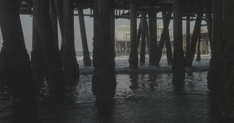 Under a pier construction at a beach Video stock 150433016